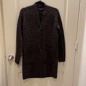 J. McLaughlin leopard cardigan coat, xs